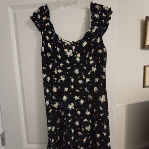 Free People Black Floral Mini Dress